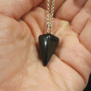 Black Crystal Pendant Necklace